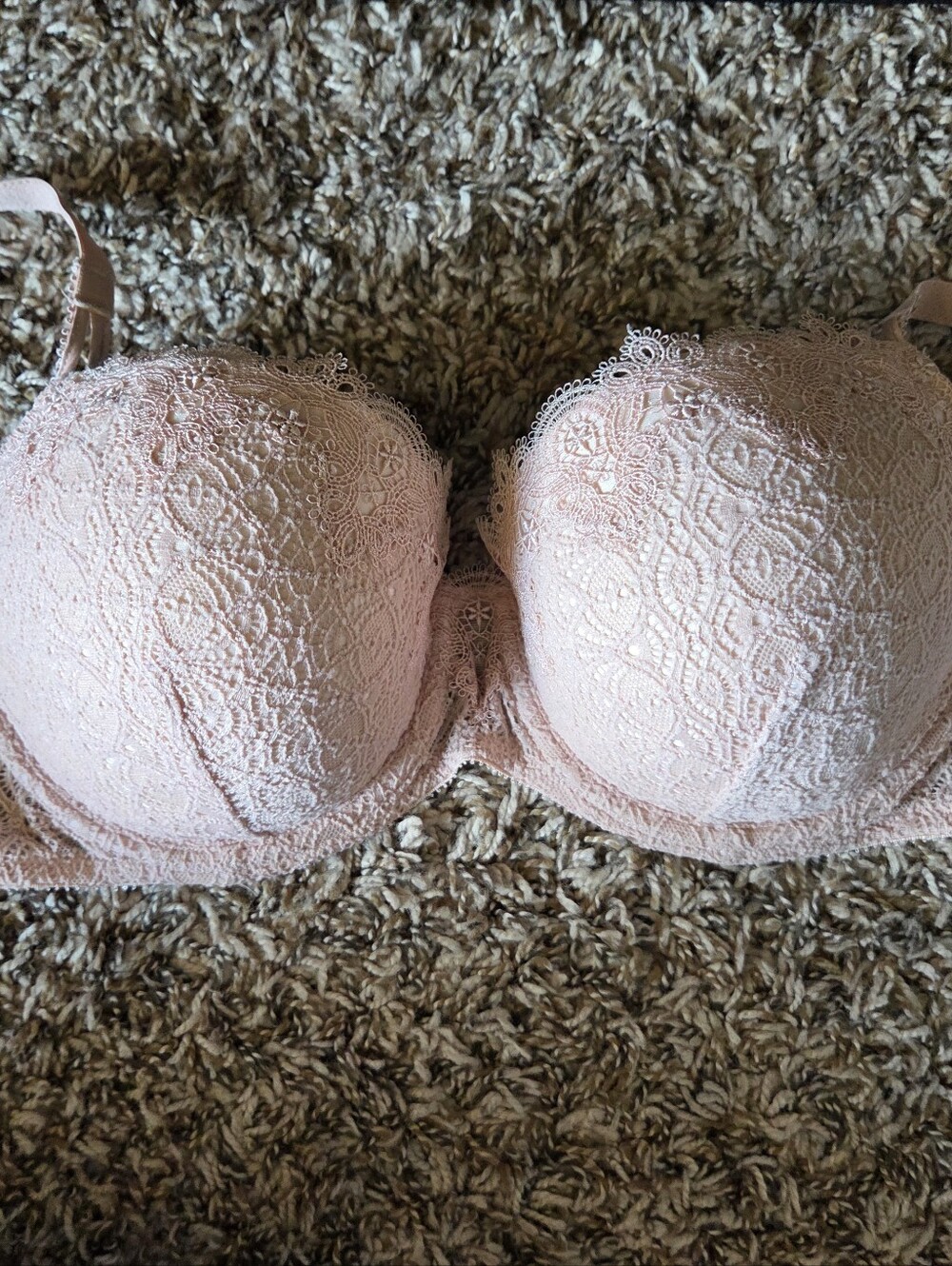 Victoria Secret Dream Angels Demi Lace Bra - Blush Pink